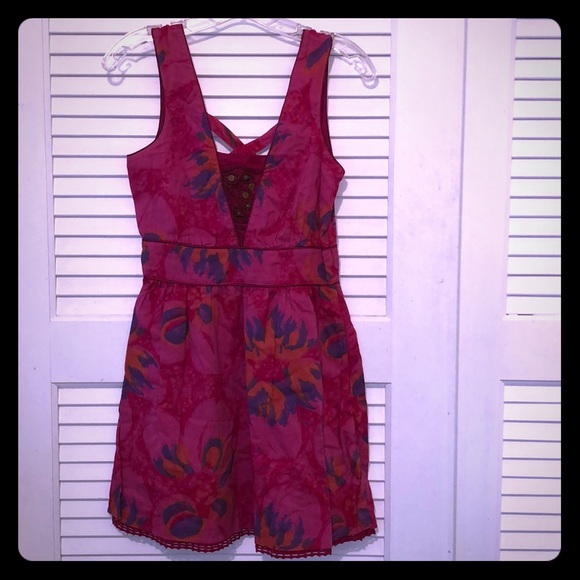 Free People Pink Pattern Dress 👗 - Picture 2 of 5